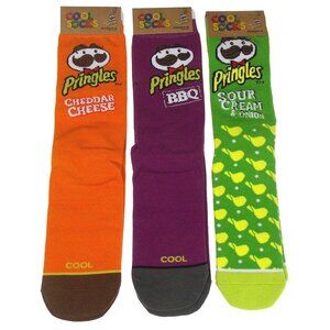 Pringles Socks Sour Cream Onion Cheddar Cheese BBQ 3 Pairs Party Gift Mens